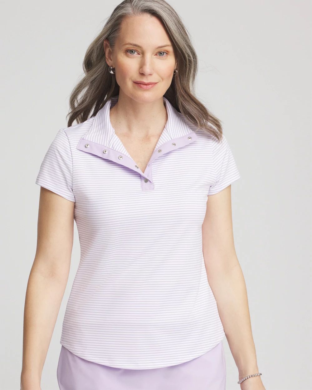 2025年新作アイテムが続々登場 UPF Striped Zenergy® Short-Sleeve Chico's | Top ジャケット・アウター